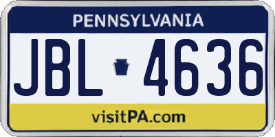 PA license plate JBL4636