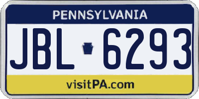 PA license plate JBL6293