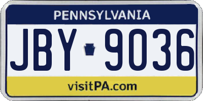 PA license plate JBY9036