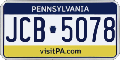 PA license plate JCB5078