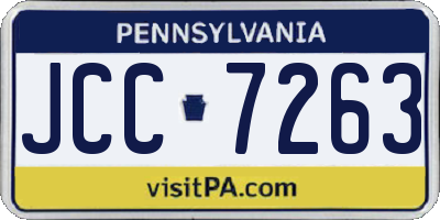 PA license plate JCC7263