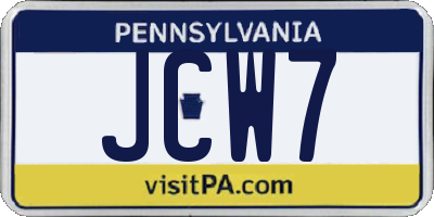PA license plate JCW7