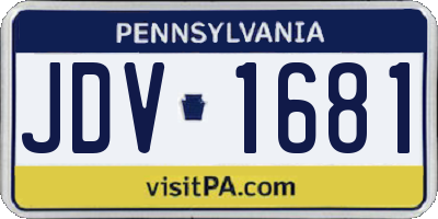 PA license plate JDV1681