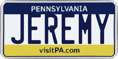 PA license plate JEREMY