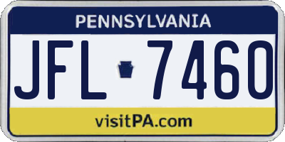 PA license plate JFL7460