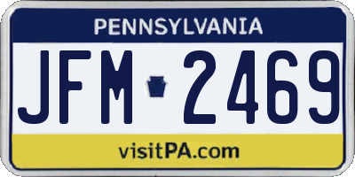 PA license plate JFM2469