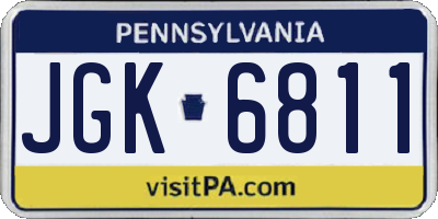 PA license plate JGK6811