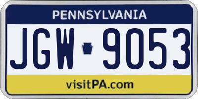 PA license plate JGW9053