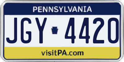 PA license plate JGY4420
