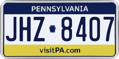 PA license plate JHZ8407