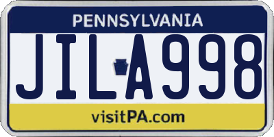 PA license plate JILA998