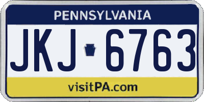 PA license plate JKJ6763