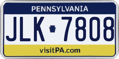PA license plate JLK7808