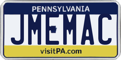 PA license plate JMEMAC