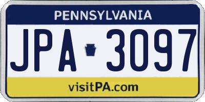 PA license plate JPA3097
