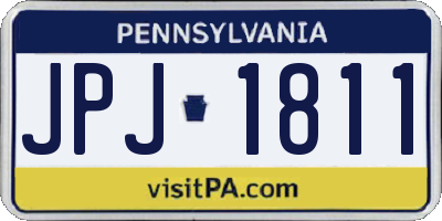 PA license plate JPJ1811