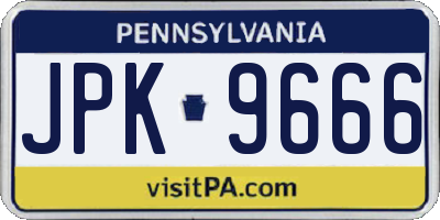 PA license plate JPK9666