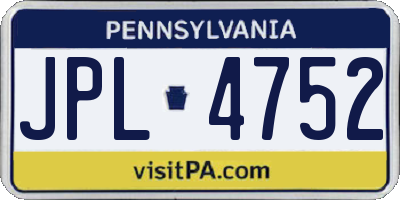 PA license plate JPL4752