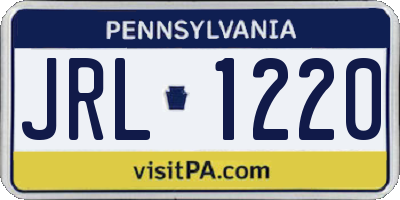 PA license plate JRL1220