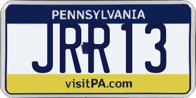 PA license plate JRR13