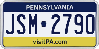 PA license plate JSM2790