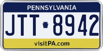 PA license plate JTT8942