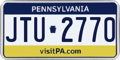 PA license plate JTU2770