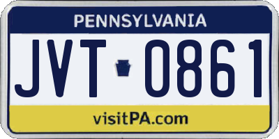PA license plate JVT0861