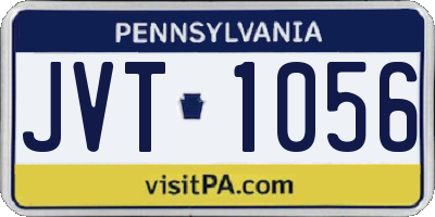 PA license plate JVT1056