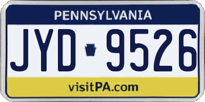 PA license plate JYD9526
