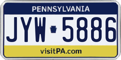 PA license plate JYW5886