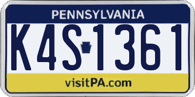 PA license plate K4S1361