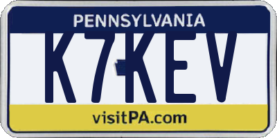 PA license plate K7KEV