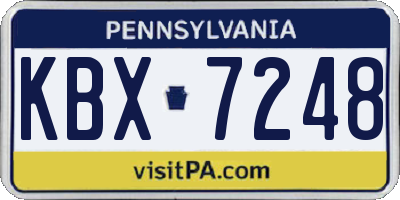 PA license plate KBX7248