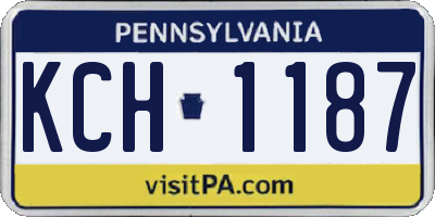 PA license plate KCH1187