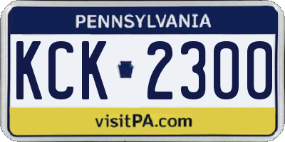 PA license plate KCK2300