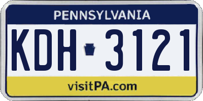 PA license plate KDH3121