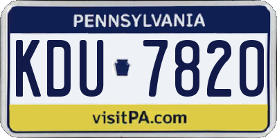 PA license plate KDU7820