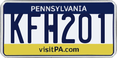PA license plate KFH201