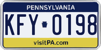PA license plate KFY0198