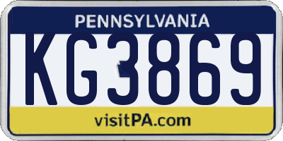 PA license plate KG3869