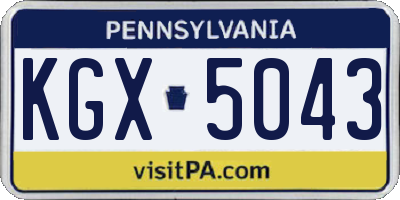 PA license plate KGX5043