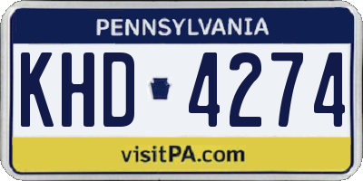 PA license plate KHD4274