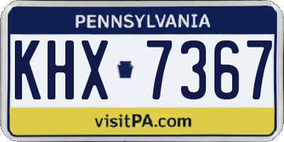 PA license plate KHX7367