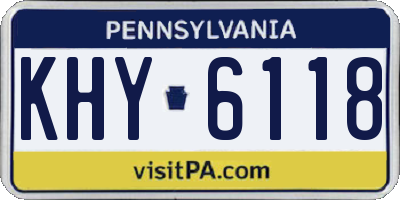 PA license plate KHY6118