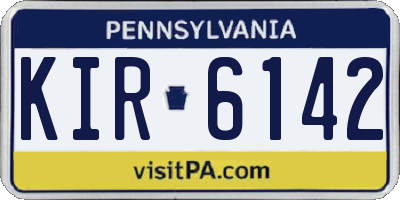 PA license plate KIR6142