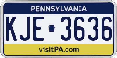 PA license plate KJE3636