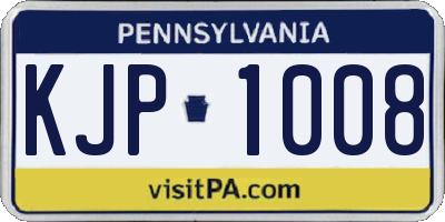 PA license plate KJP1008
