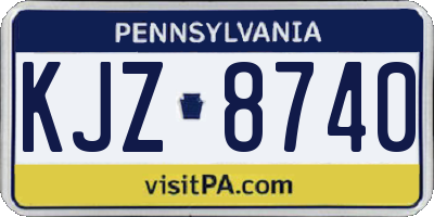 PA license plate KJZ8740