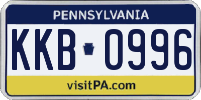 PA license plate KKB0996